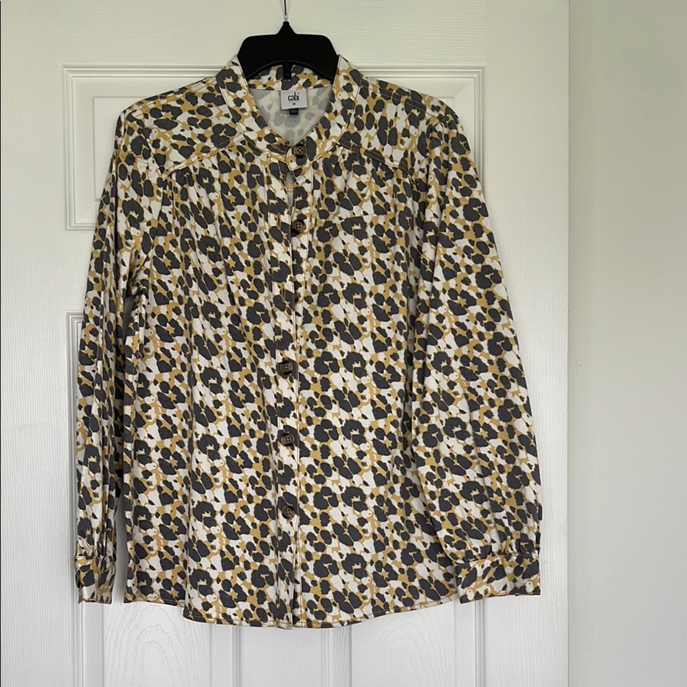 CAbi Leopard Print Button-Up Blouse - Black, Brown, Cream